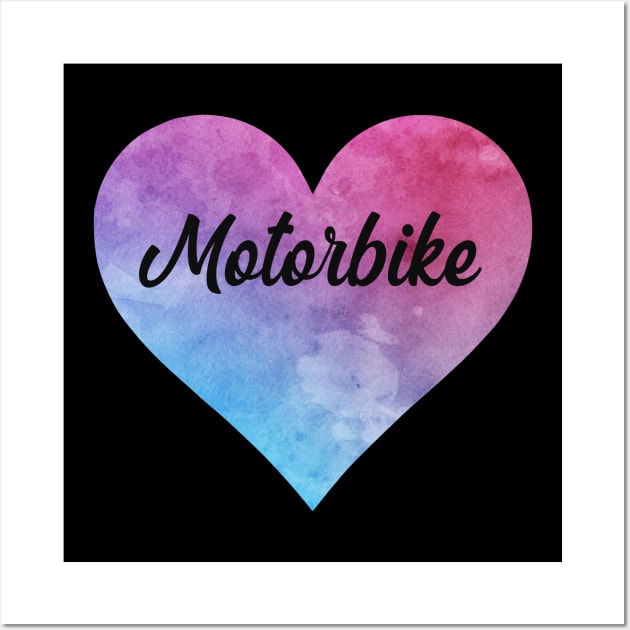 Motorbike girl watercolor heart sticker. Perfect present for mother dad friend him or her Wall Art by SerenityByAlex